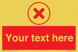 Custom red background, red cross in circle sign